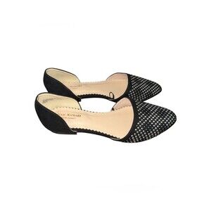 Isaac Mizrahi Black Studded Pointed D'Orsay Flats